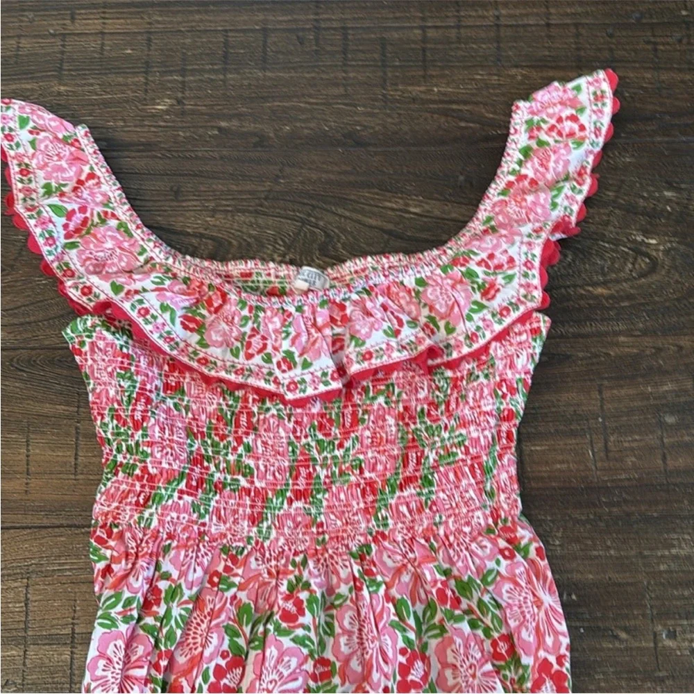 Tuckernuck Pink City Prints Sweet Hibiscus Carrie Floral Dress Size Medium - Picture 5 of 9